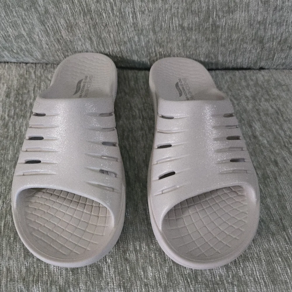Skechers Go Recover Archfit Cream Sparkles W9 - Picture 2 of 9